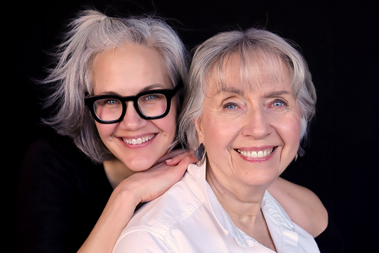 a picture of the founder and her mother