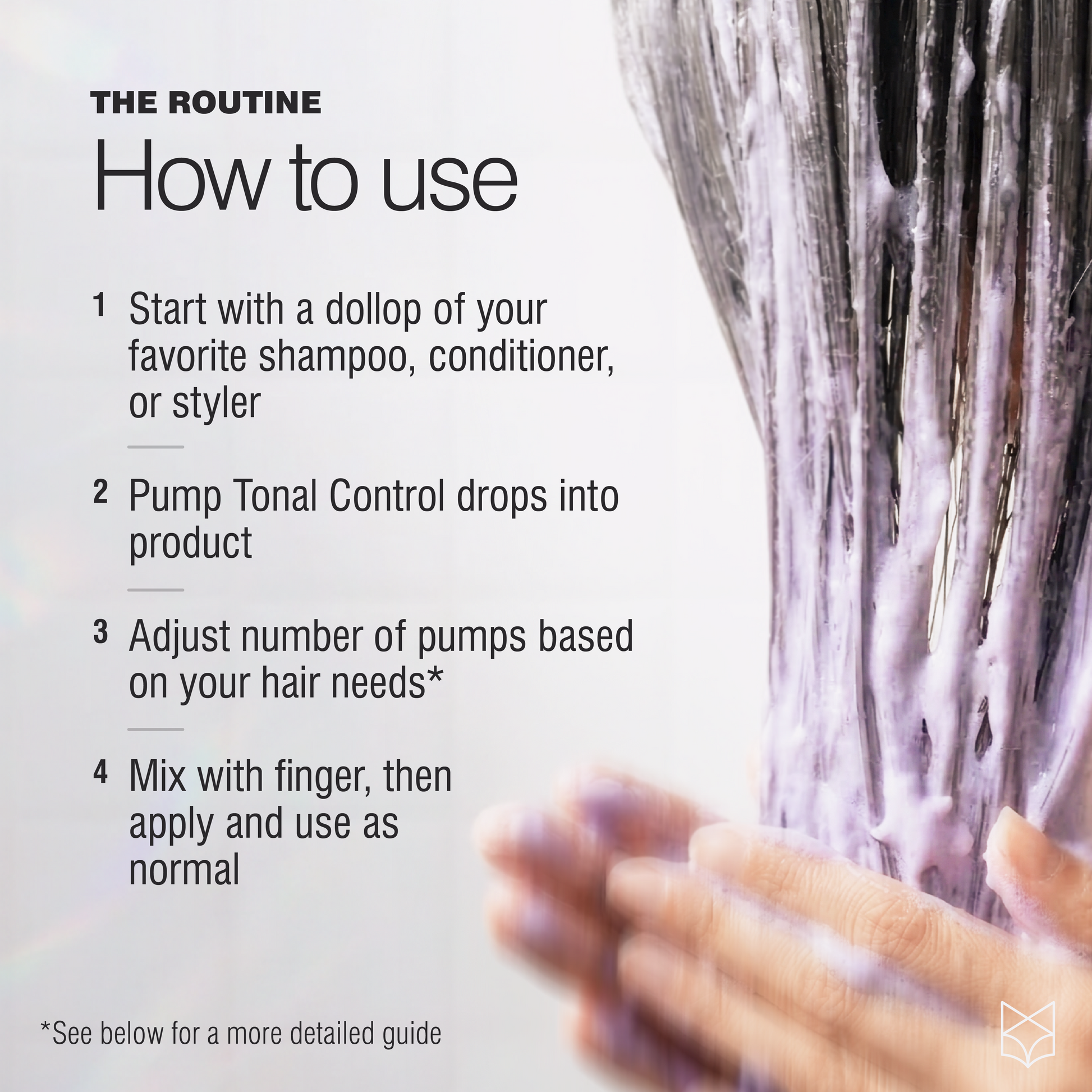 How to use Tonal Control purple toning mix to create your own custom purple shampoo, conditioner or styler