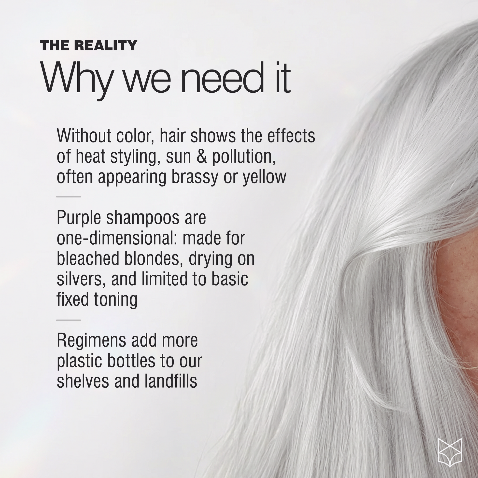 Why gray, silver and white hair turns yellow and why purple shampoo is drying