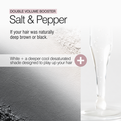 Border Line Double Salt & Pepper with white and deeper cool tones for silver, gray and white hair