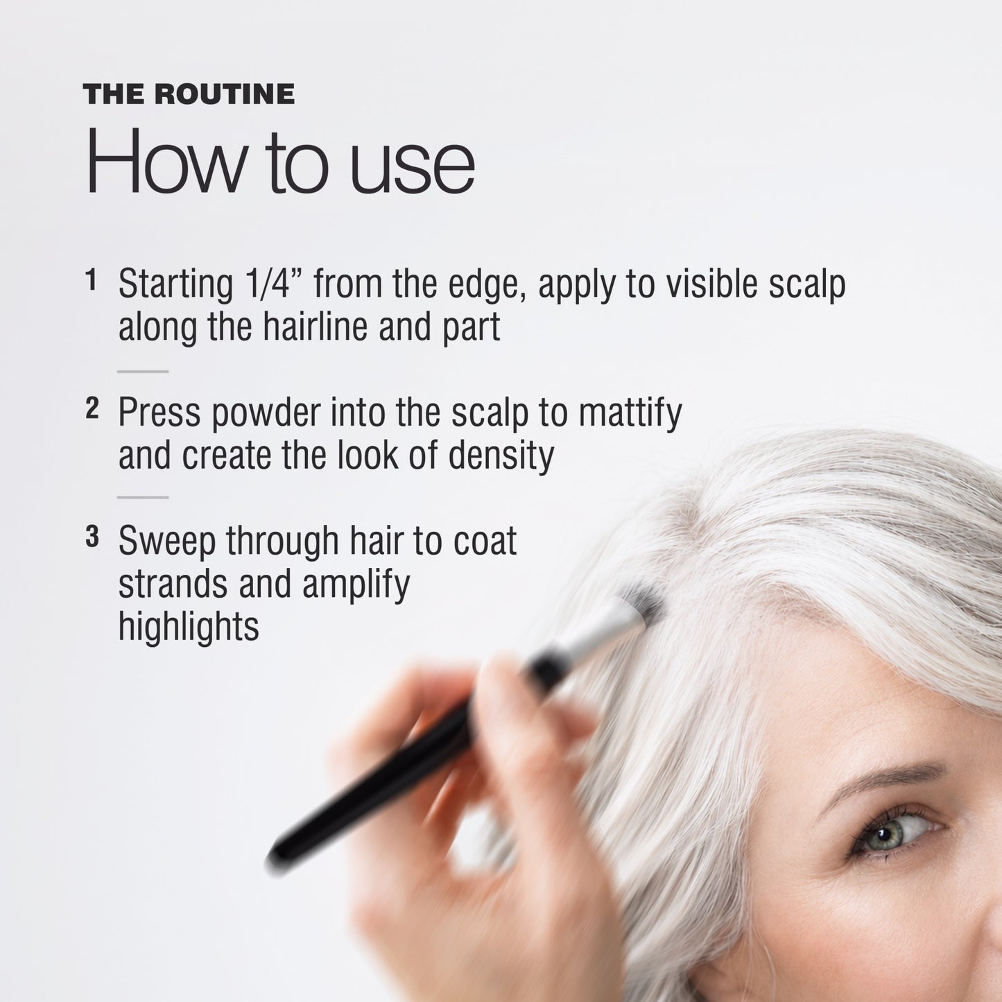 How to apply Border Line White optical filler along the hairline and part for natural-looking fullness